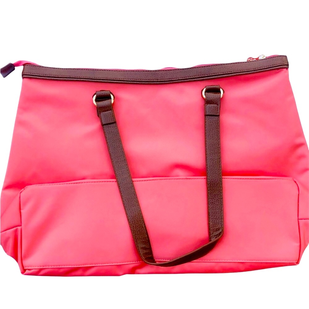 NWT Coral Tote Faux Leather Straps Gold Hardware